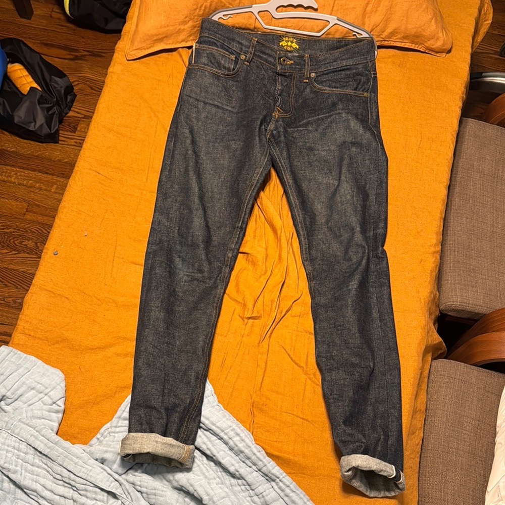 Brave star selvage Jeans with Gold Stitching